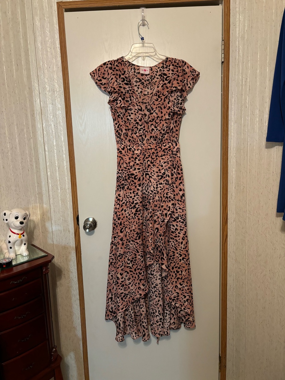 Buddy Love Orange Leopard-Print High-Low Ruffle Dress